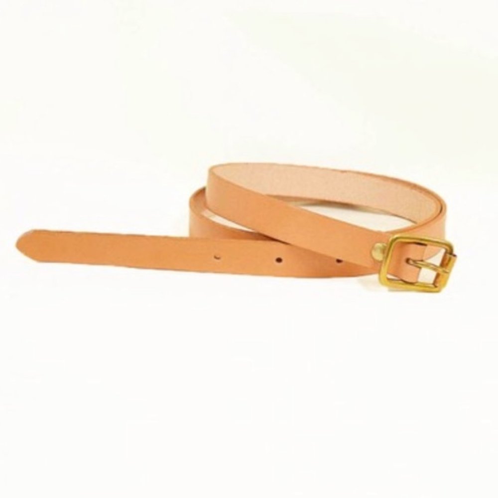 Camel brown belt gold buckle boho